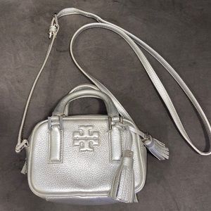 Tory Burch silver mini satchel crossbody